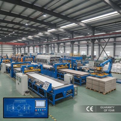 2000 τετραγωνικών μέτρων γραμμή παραγωγής πλακών από ίνες τσιμέντου που ενσωματώνει το πρότυπο CE και εγγύηση ενός έτους βελτιστοποιημένη για συνεπή πλακέτα